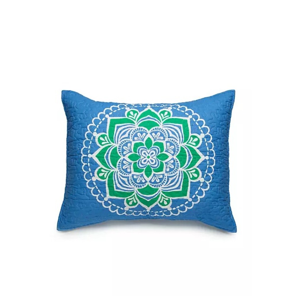 NEW NIP Blue & Green Belk Crown Ivy The Tania Tie Back Standard Pillow Sham $43